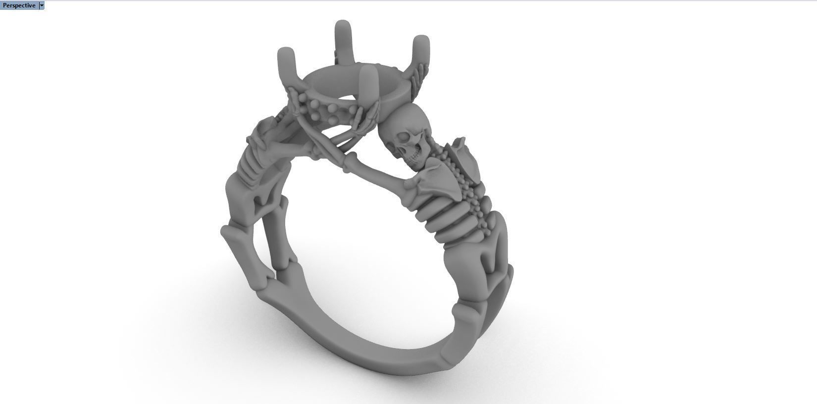 Ghost evil Skull skeleton Hand Ring Punk style Motor Biker 3D print model_2