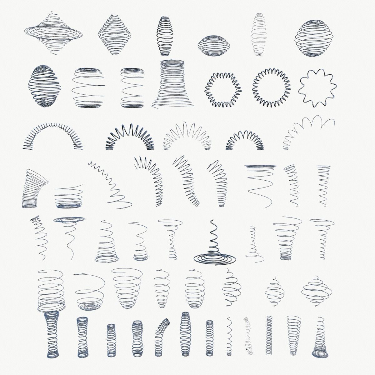 Metal Spiral Spring ULTIMATE COLLECTION  3D model_1