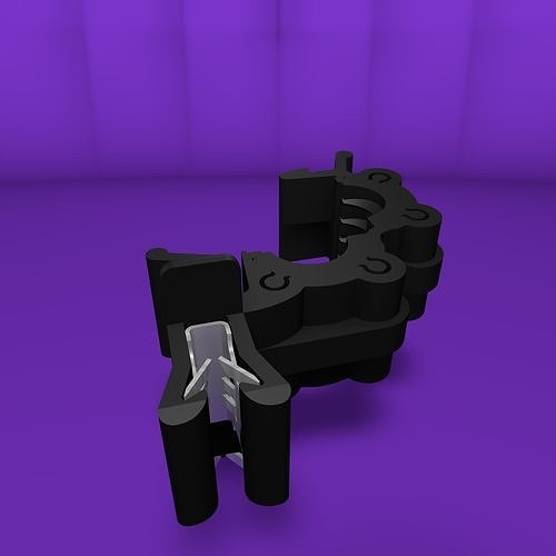 Plastic clamp with clip 3D model