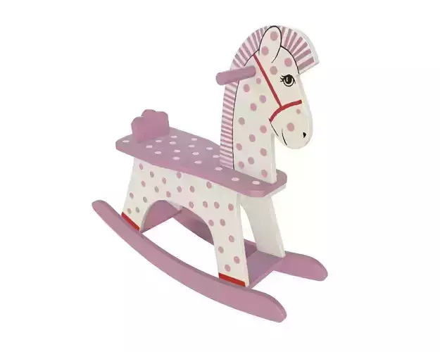 Rocking horse wooden toy 2 3D model