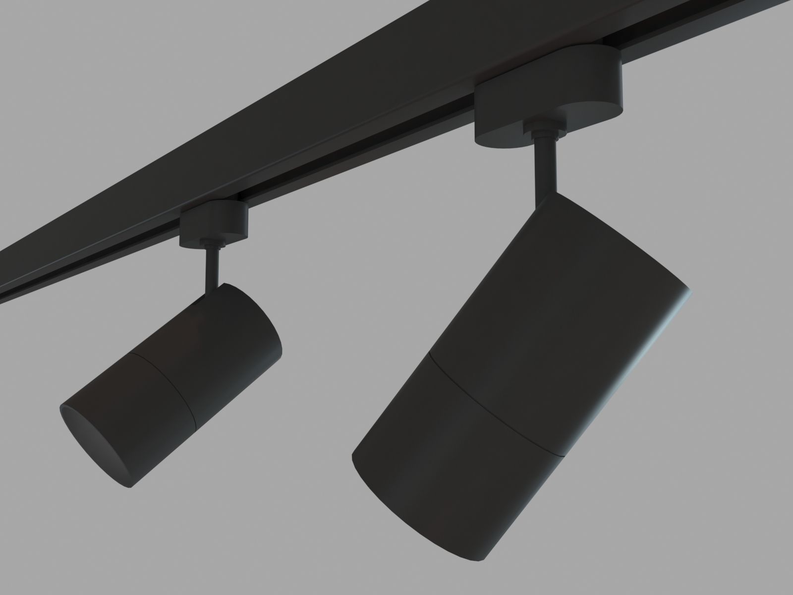 Rigged Lowpoly Led Track Spot With Photometric  Light Low-poly 3D model_2