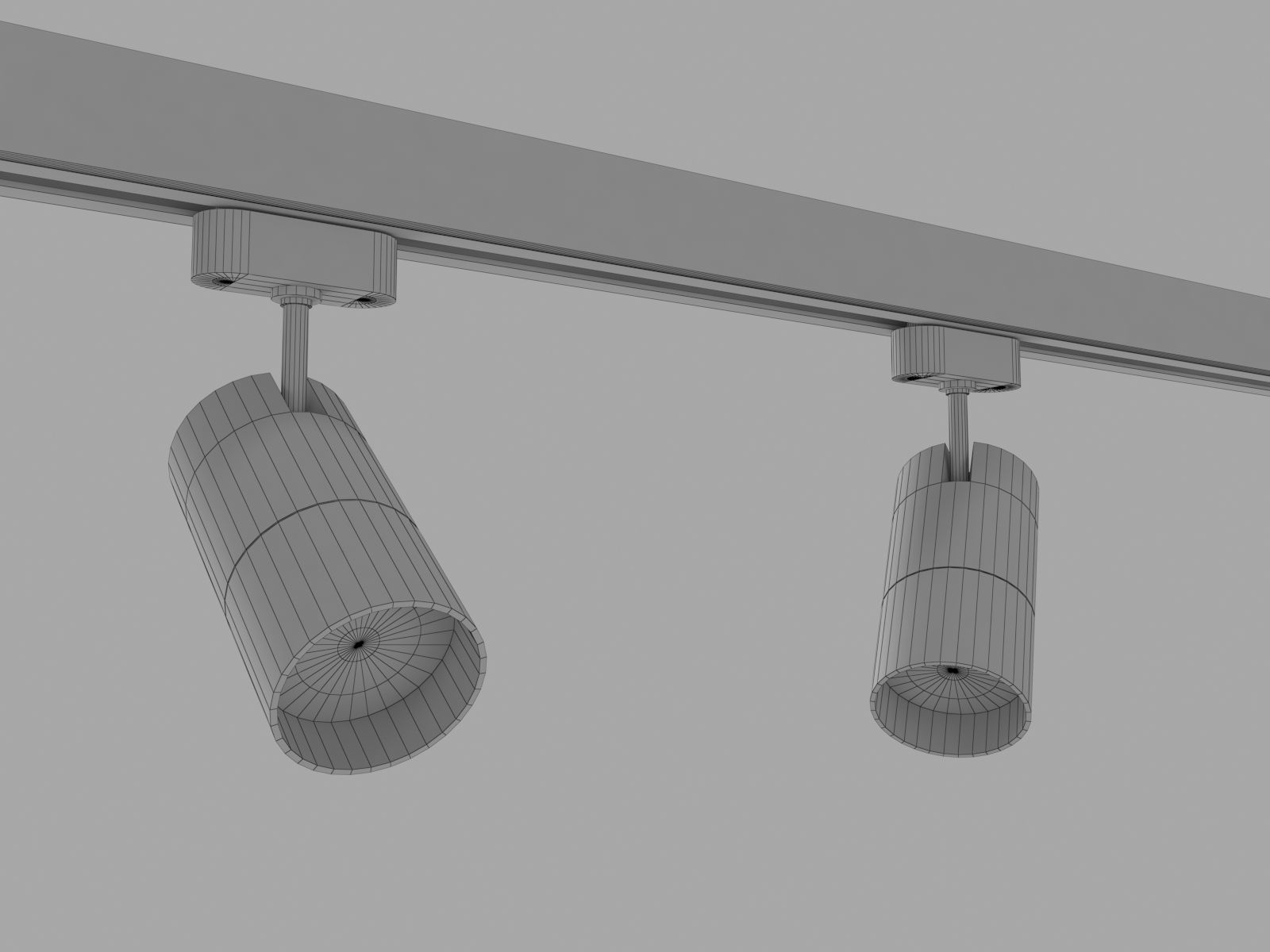 Rigged Lowpoly Led Track Spot With Photometric  Light Low-poly 3D model_5