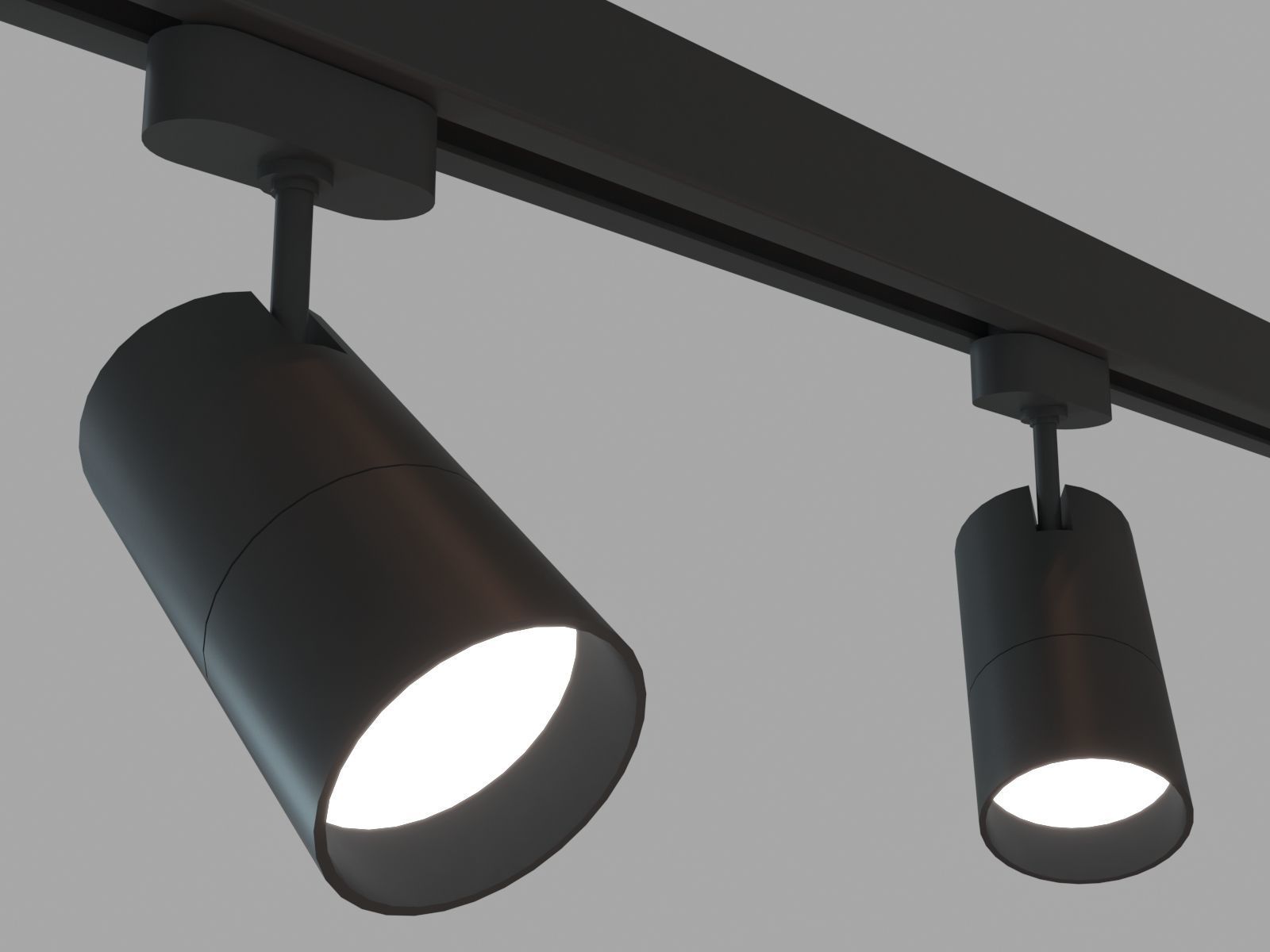 Rigged Lowpoly Led Track Spot With Photometric  Light Low-poly 3D model_1