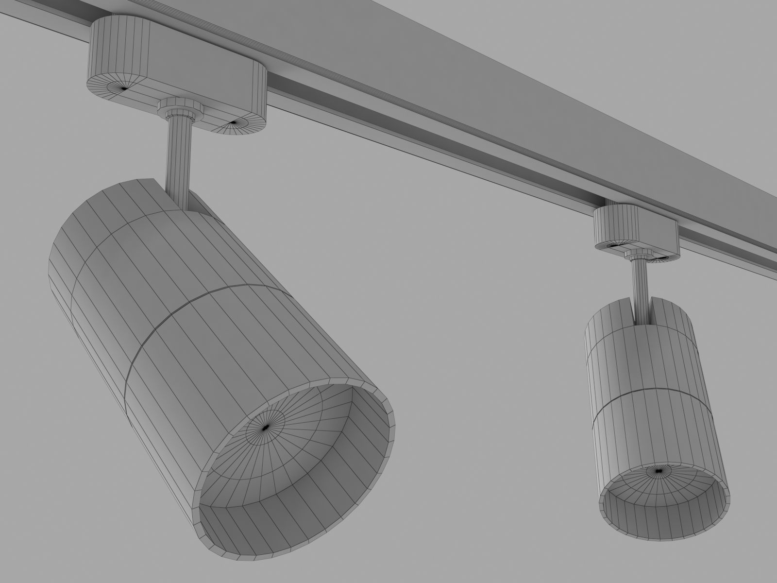 Rigged Lowpoly Led Track Spot With Photometric  Light Low-poly 3D model_6