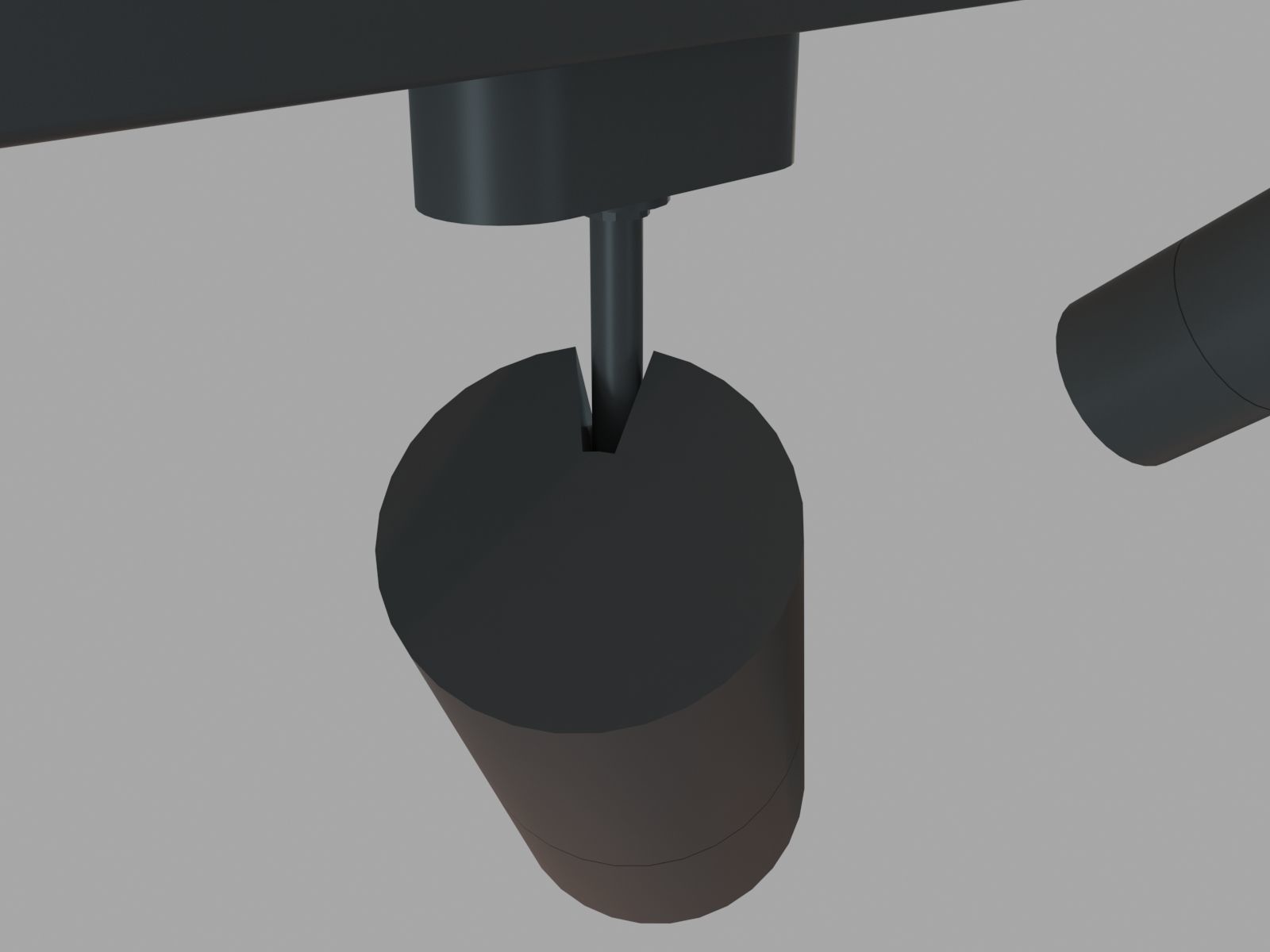 Rigged Lowpoly Led Track Spot With Photometric  Light Low-poly 3D model_3