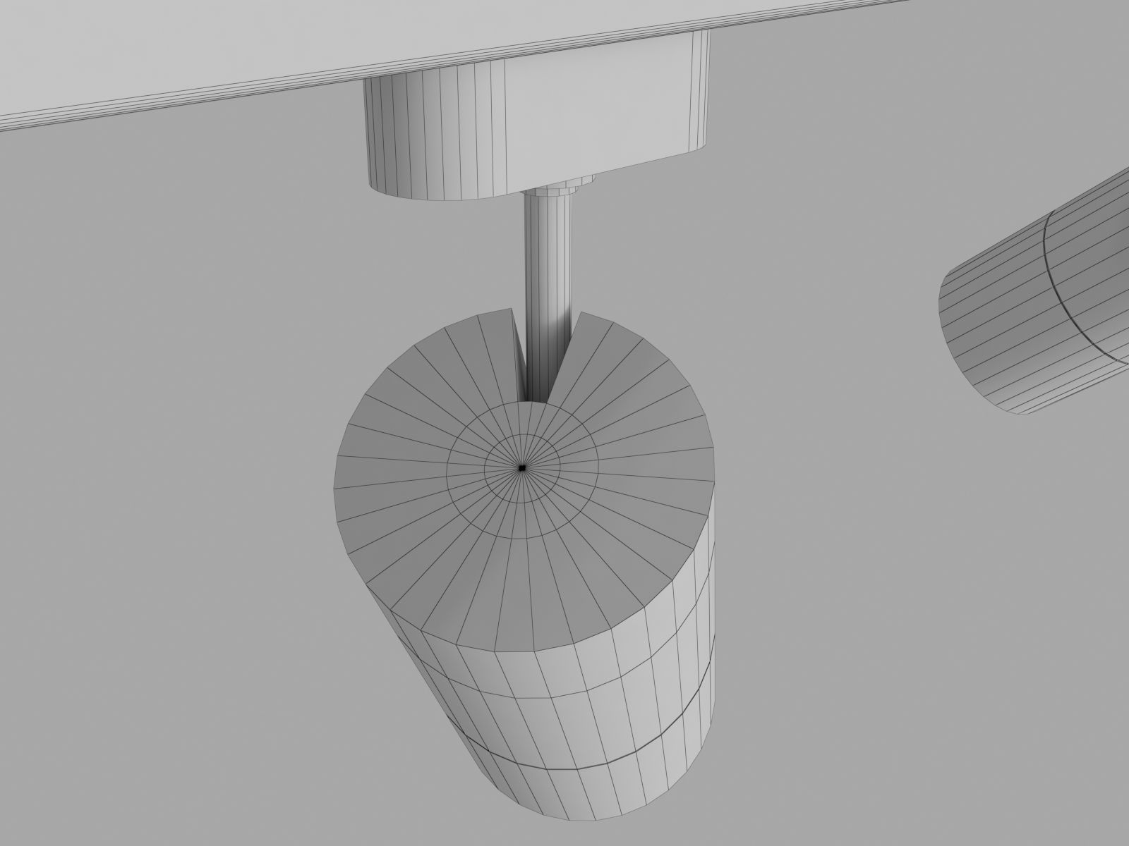 Rigged Lowpoly Led Track Spot With Photometric  Light Low-poly 3D model_8