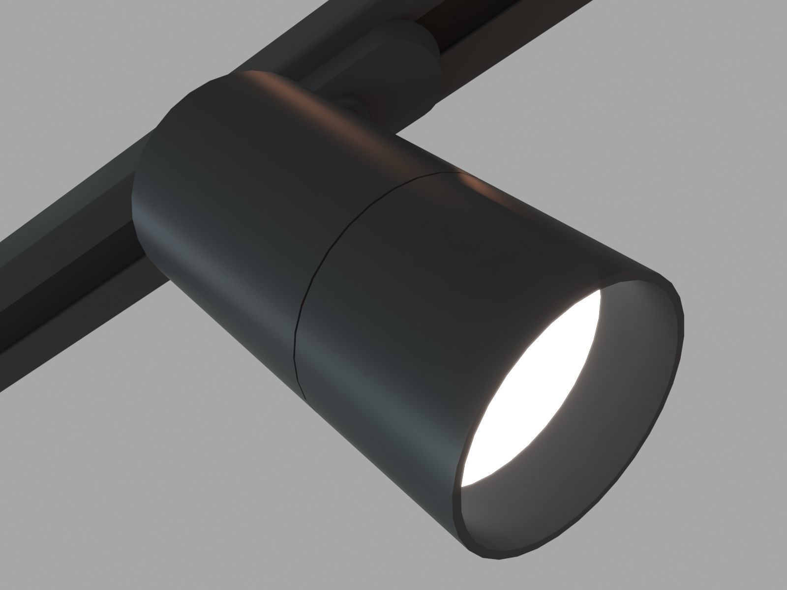 Rigged Lowpoly Led Track Spot With Photometric  Light Low-poly 3D model_4