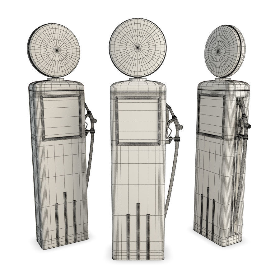 American Gas Pump 3D model_1