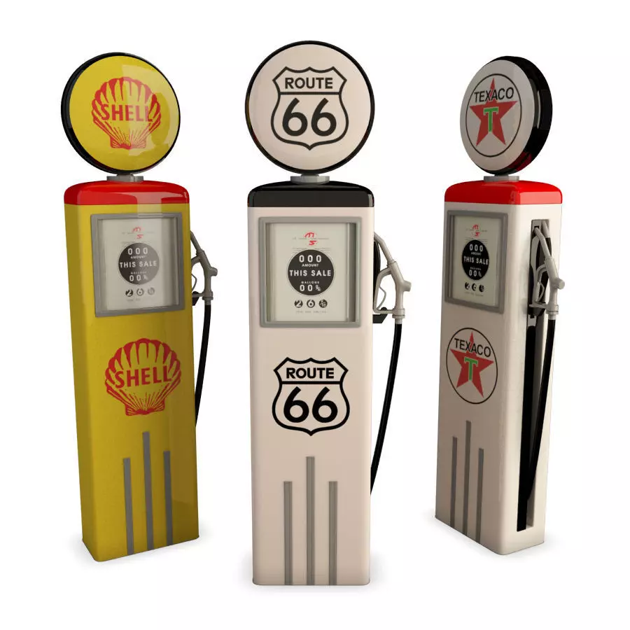 American Gas Pump 3D model_0