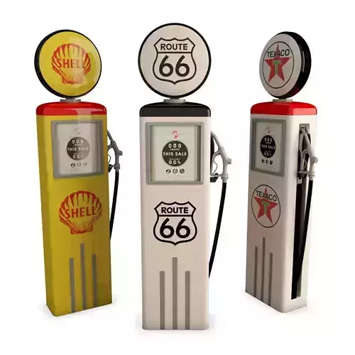 American Gas Pump 3D model American Gas Pump 3D model