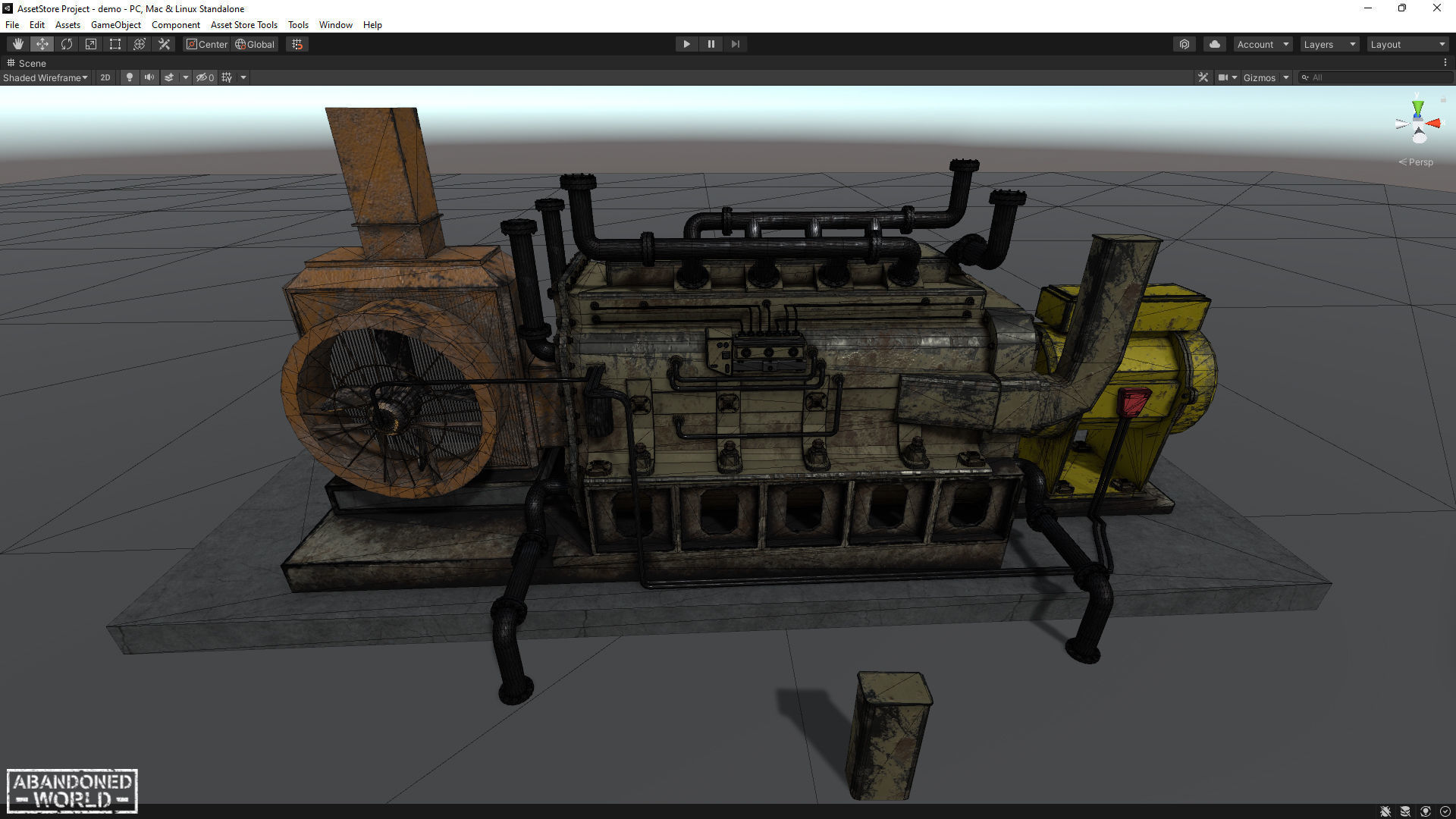 Diesel Generator Old Low-poly 3D model_11