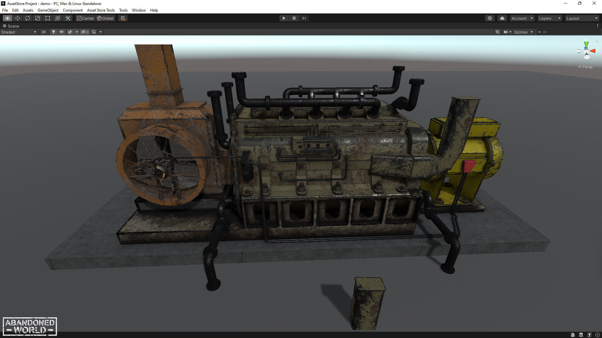 Diesel Generator Old Low-poly 3D model_10