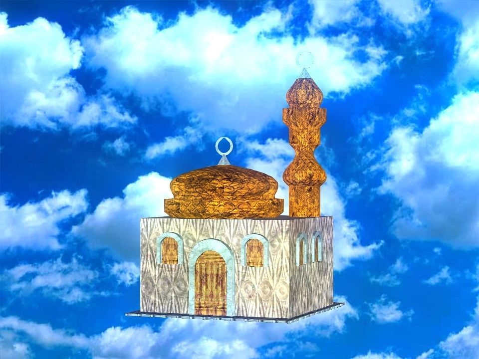 Masjed mosque in sky 3D model_1