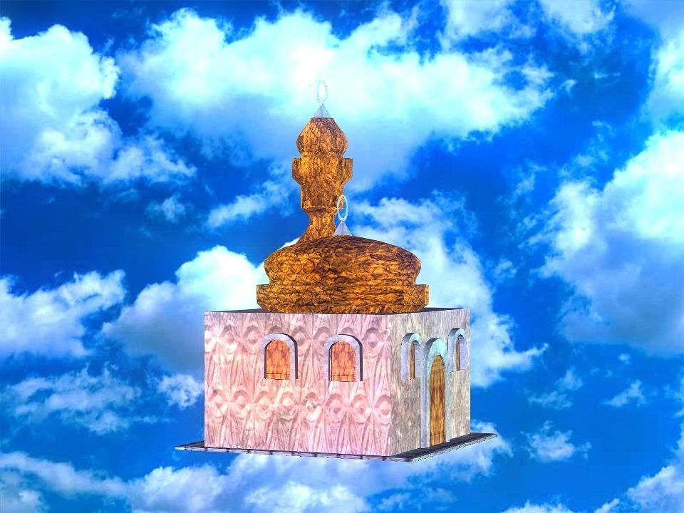 Masjed mosque in sky 3D model_5