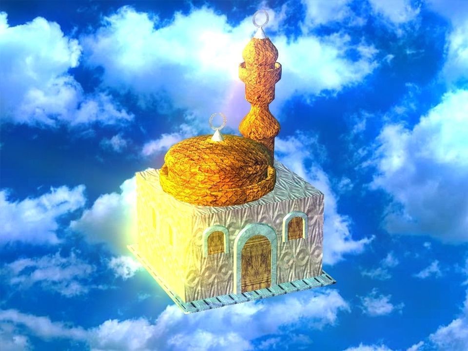 Masjed mosque in sky 3D model_36