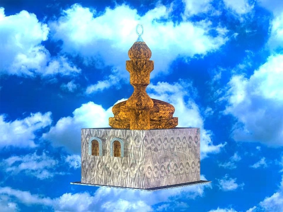 Masjed mosque in sky 3D model_47