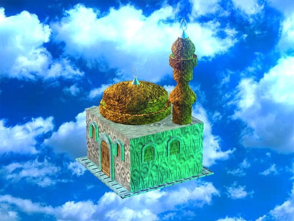 Masjed mosque in sky 3D model_13
