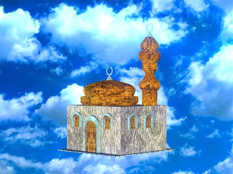 Masjed mosque in sky 3D model_12