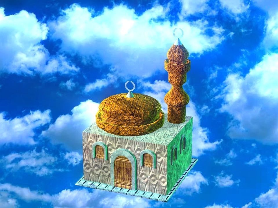 Masjed mosque in sky 3D model_10