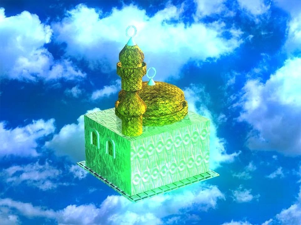 Masjed mosque in sky 3D model_18