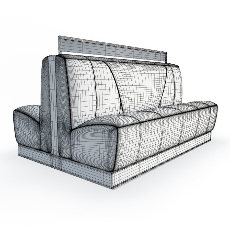 Retro American Bench 3D model_1