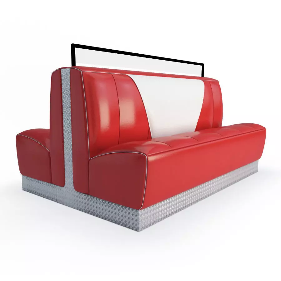 Retro American Bench 3D model_0