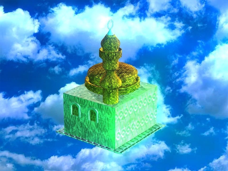 Masjed mosque in sky 3D model_16
