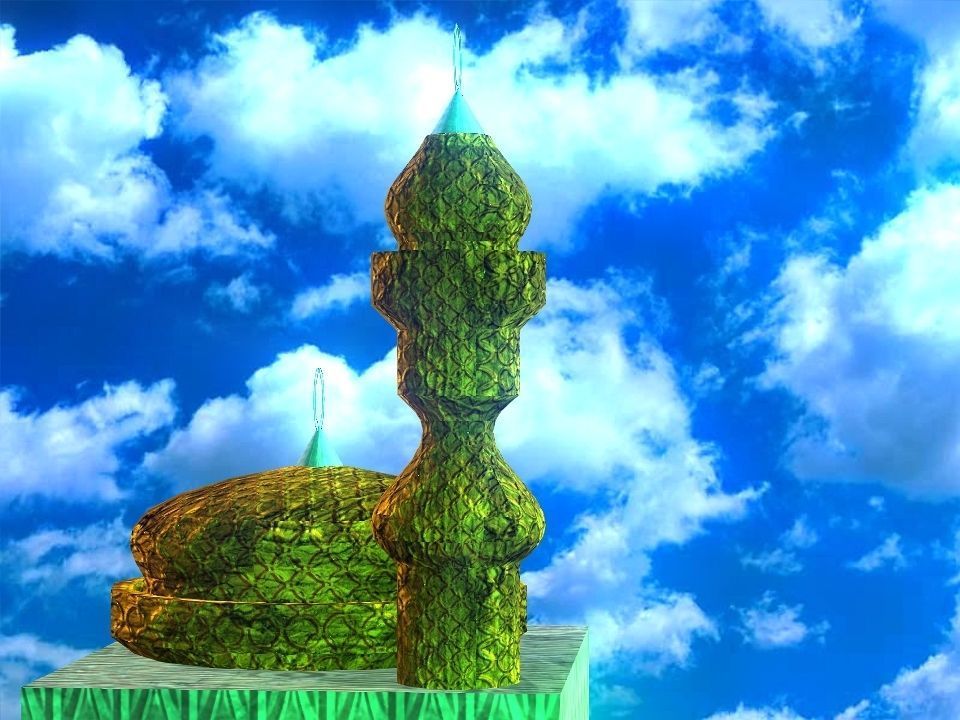 Masjed mosque in sky 3D model_32