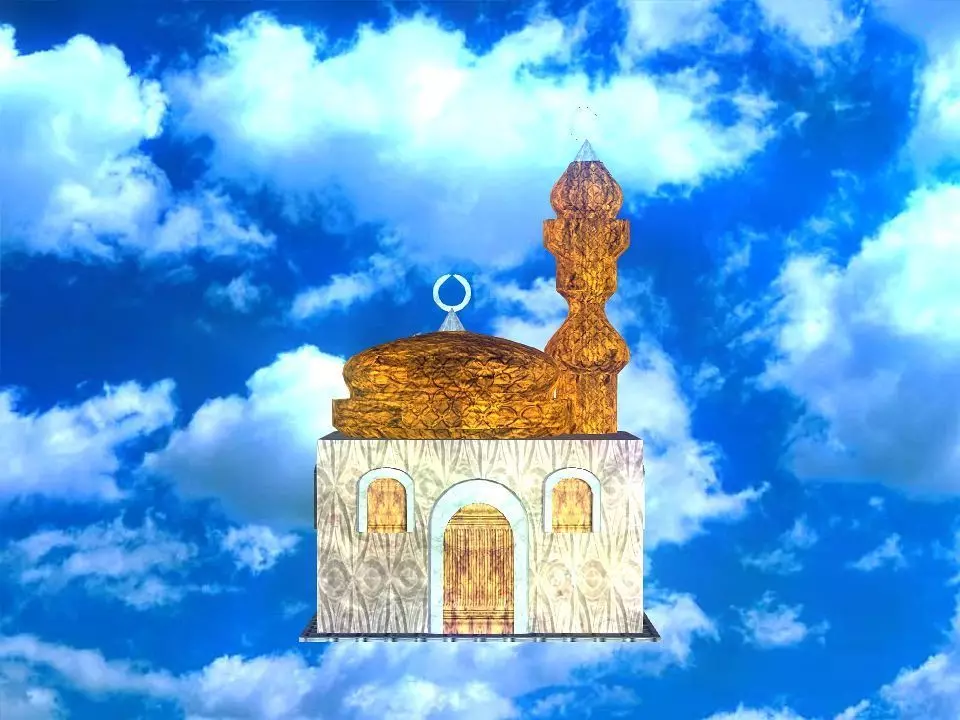 Masjed mosque in sky 3D model_0