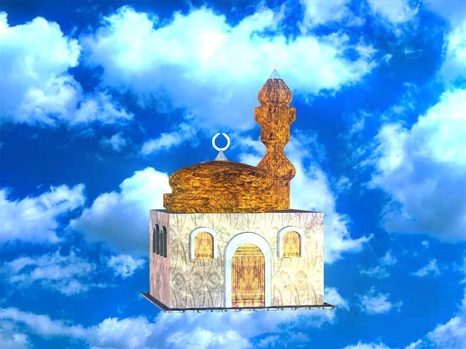 Masjed mosque in sky 3D model_8