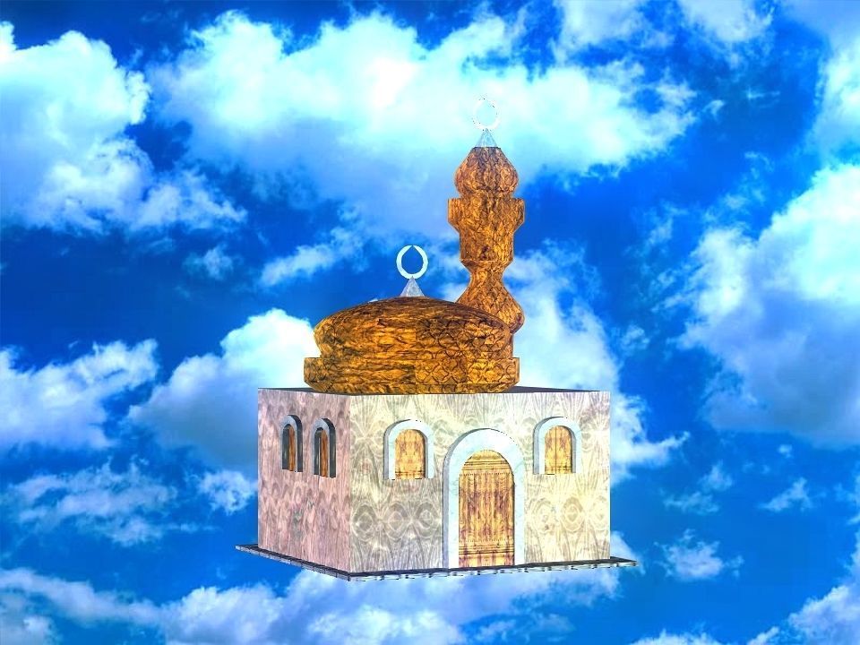 Masjed mosque in sky 3D model_7