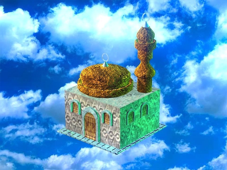 Masjed mosque in sky 3D model_11