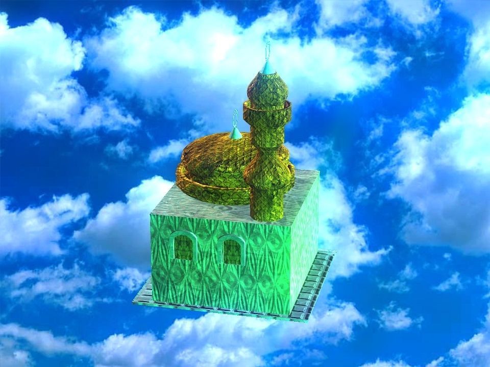 Masjed mosque in sky 3D model_15