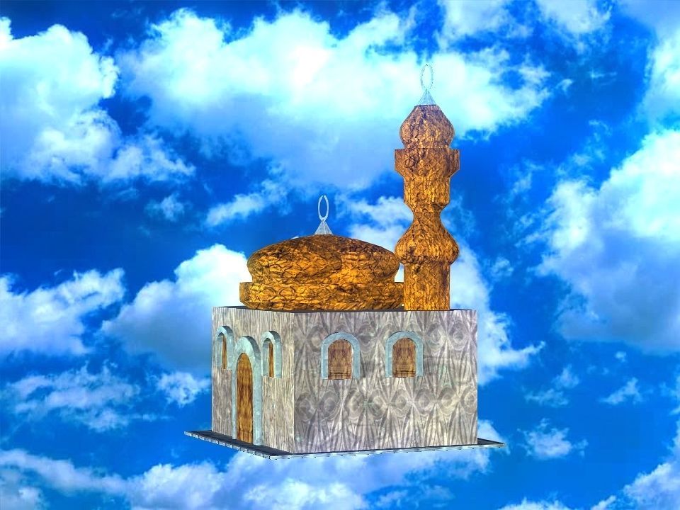 Masjed mosque in sky 3D model_23