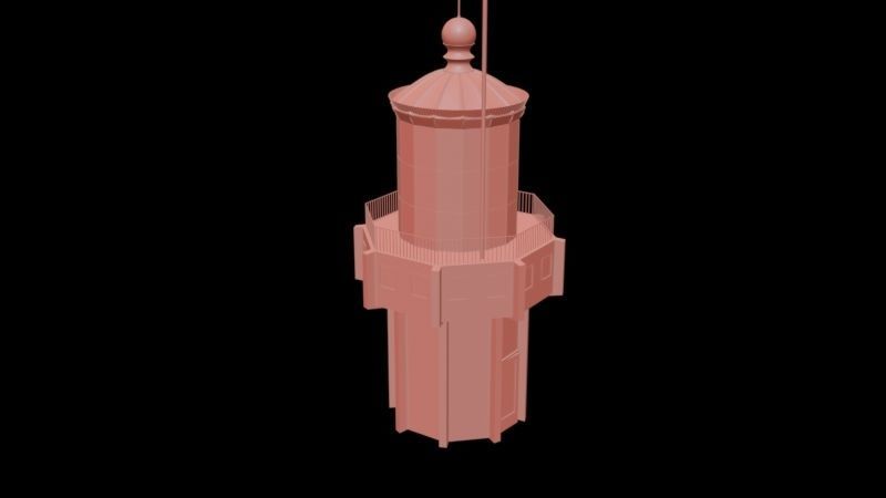 The Istanbul Light House Low-poly 3D model_13