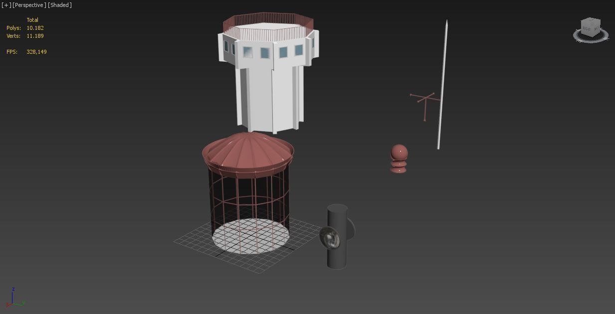 The Istanbul Light House Low-poly 3D model_16