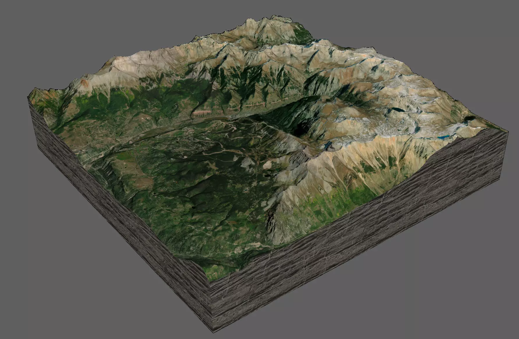 Telluride and mountains 3D model_0