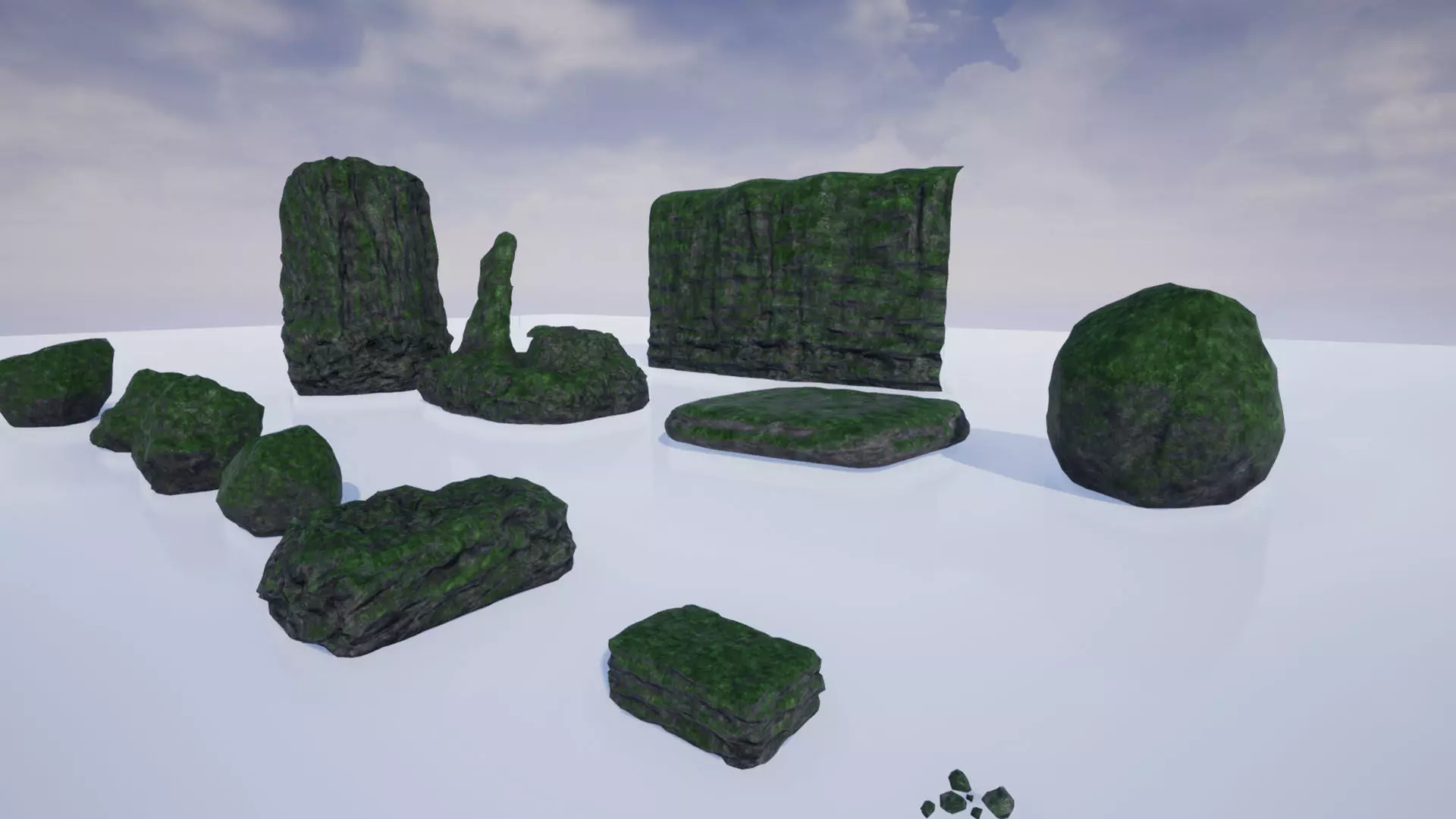 3D Stylized Forest Stones Low-poly 3D model_0