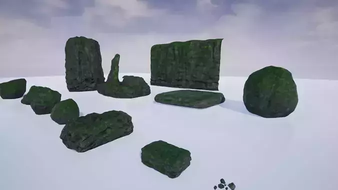 3D Stylized Forest Stones