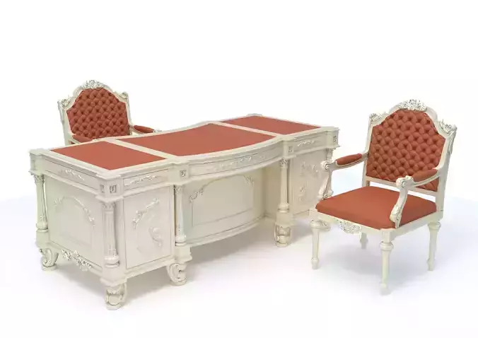 Classical Desk ArmChair 3D model