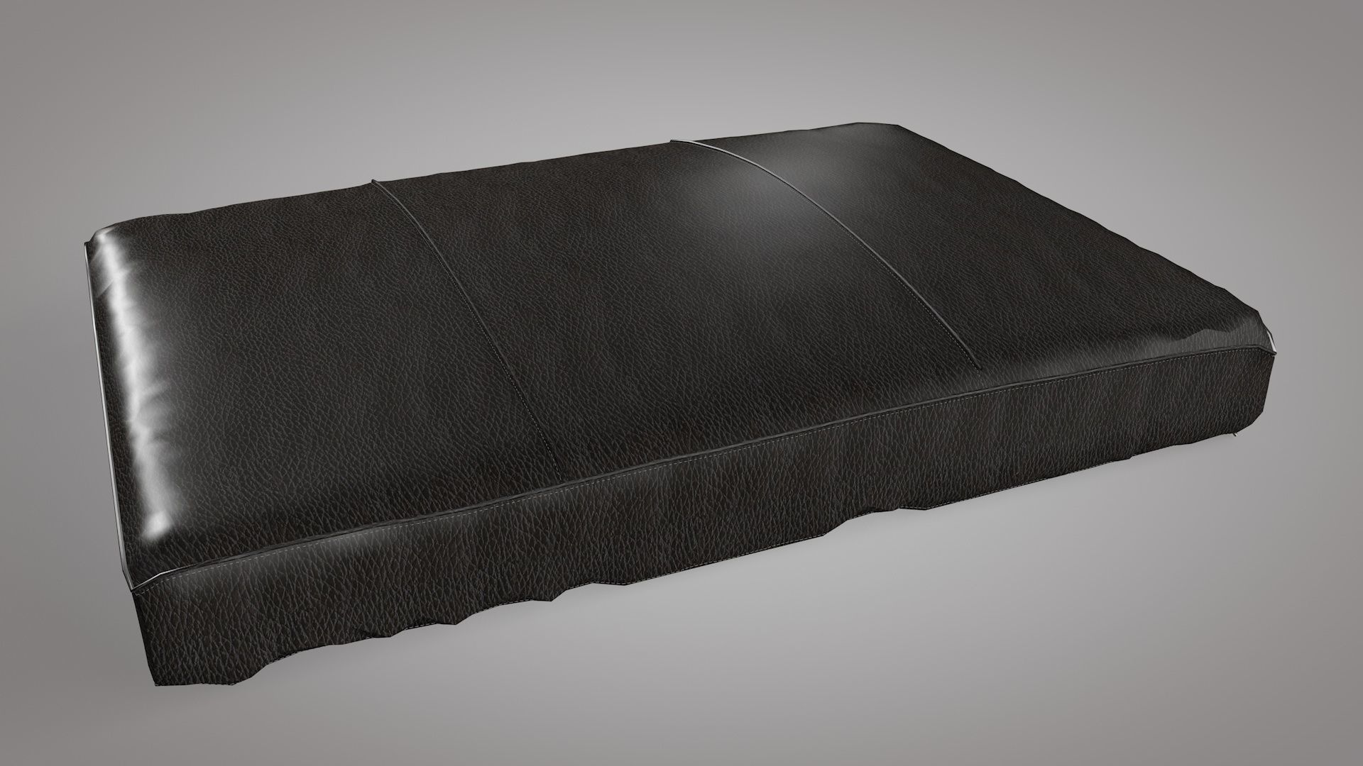 Leather cushion Low-poly 3D model_3