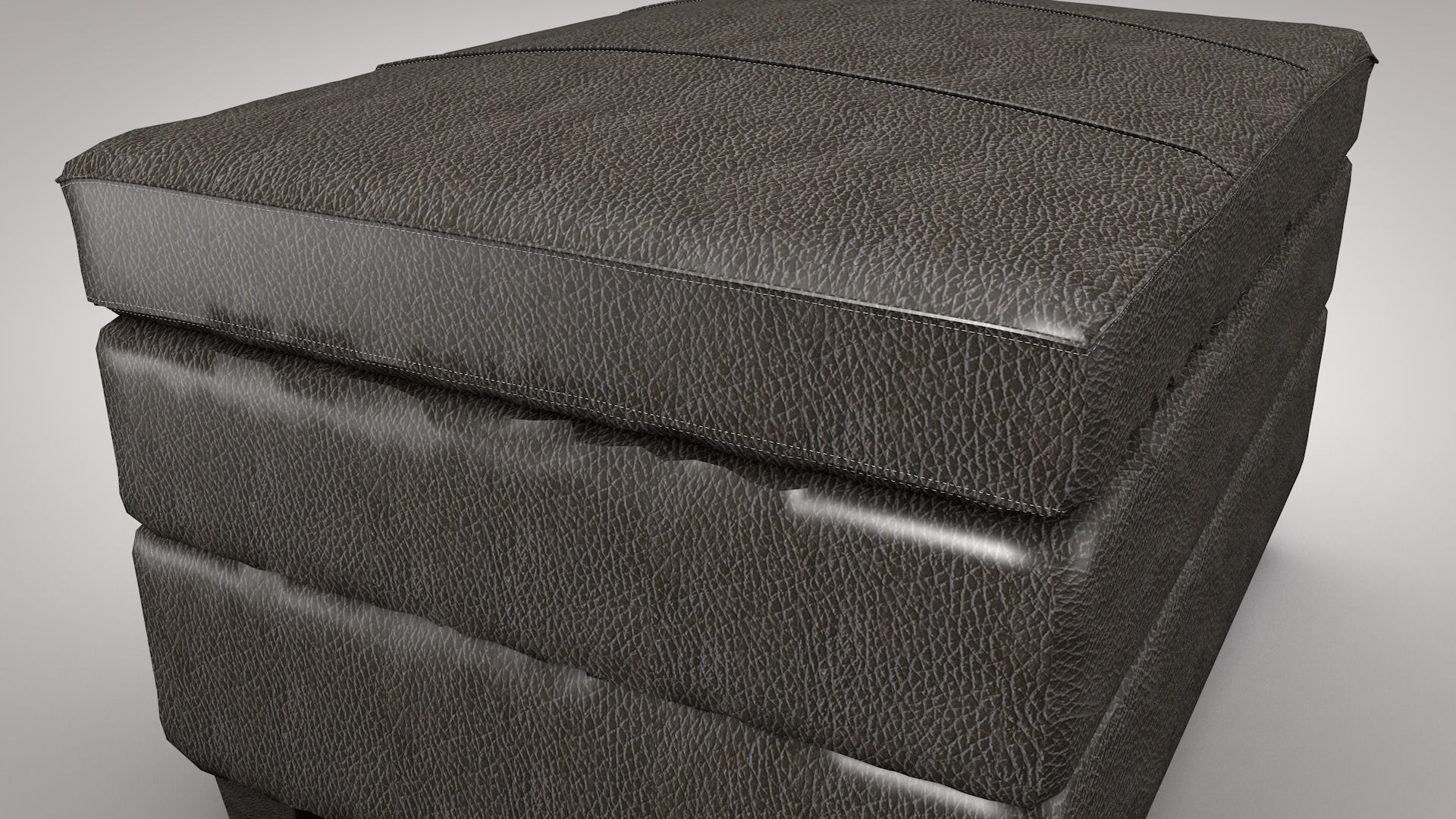 Leather cushion Low-poly 3D model_7
