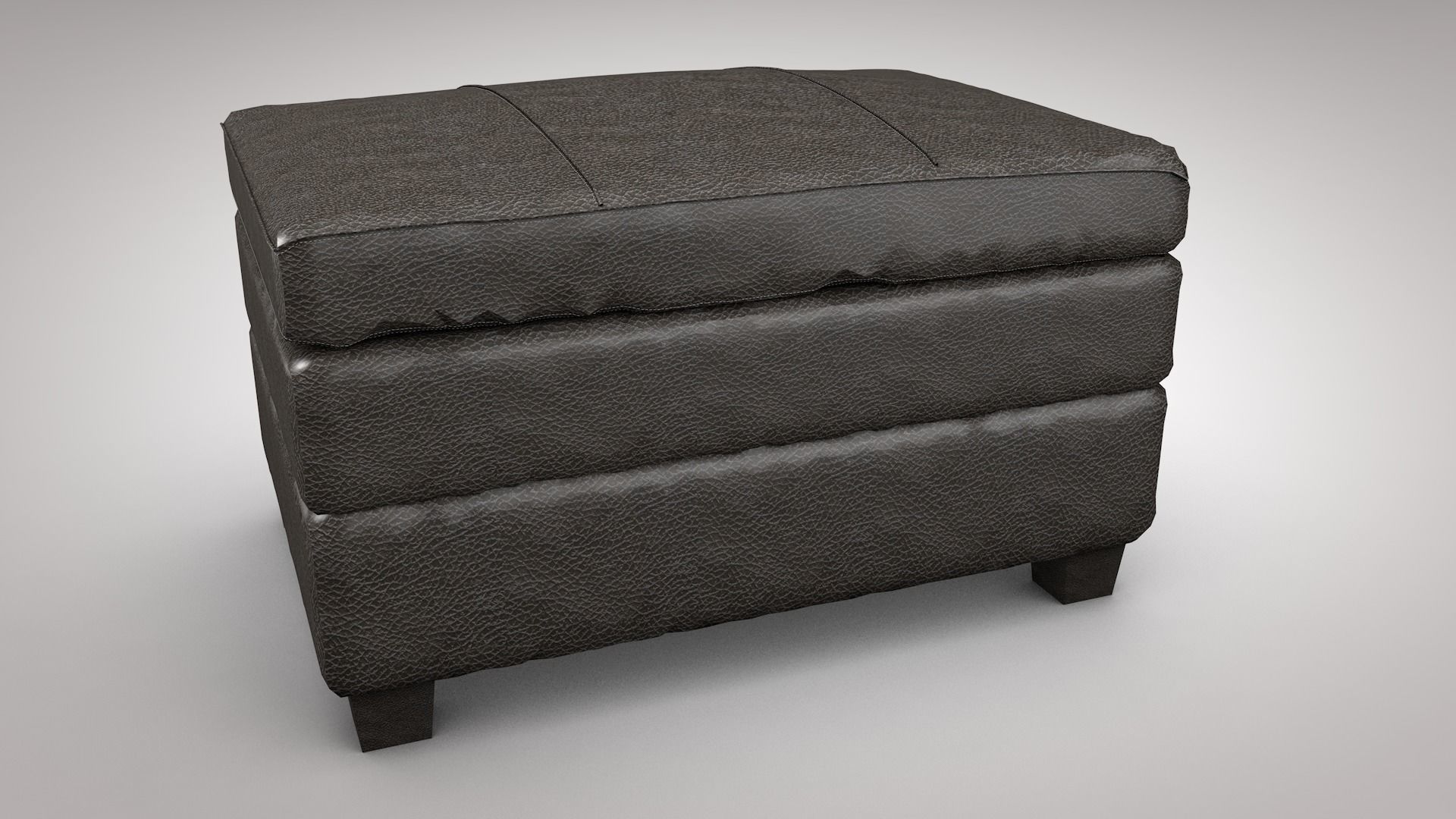 Leather cushion Low-poly 3D model_9