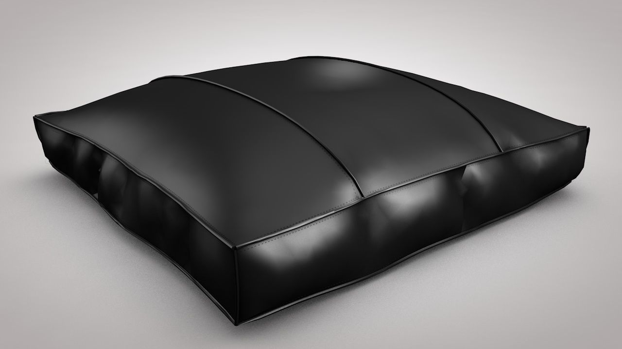 Leather cushion Low-poly 3D model_12
