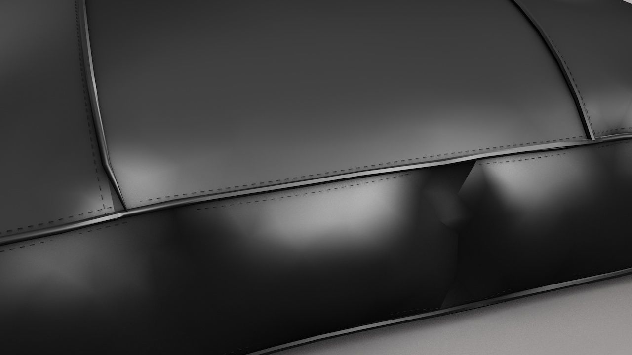 Leather cushion Low-poly 3D model_10