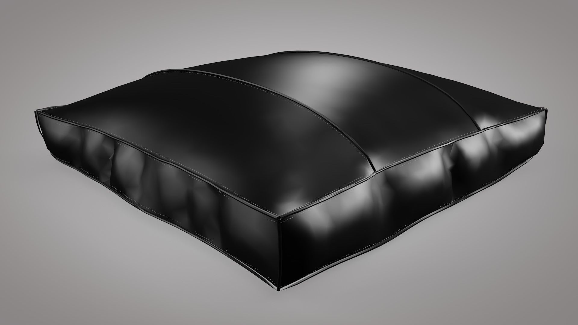 Leather cushion Low-poly 3D model_2