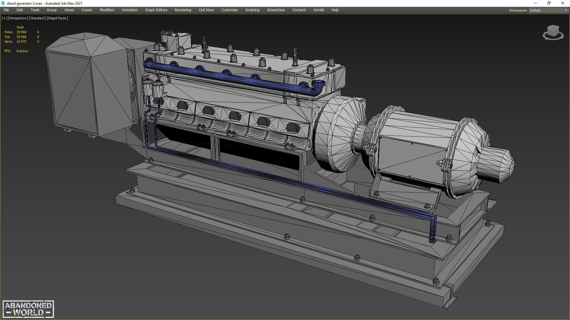 Diesel Generator Old II Low-poly 3D model_13