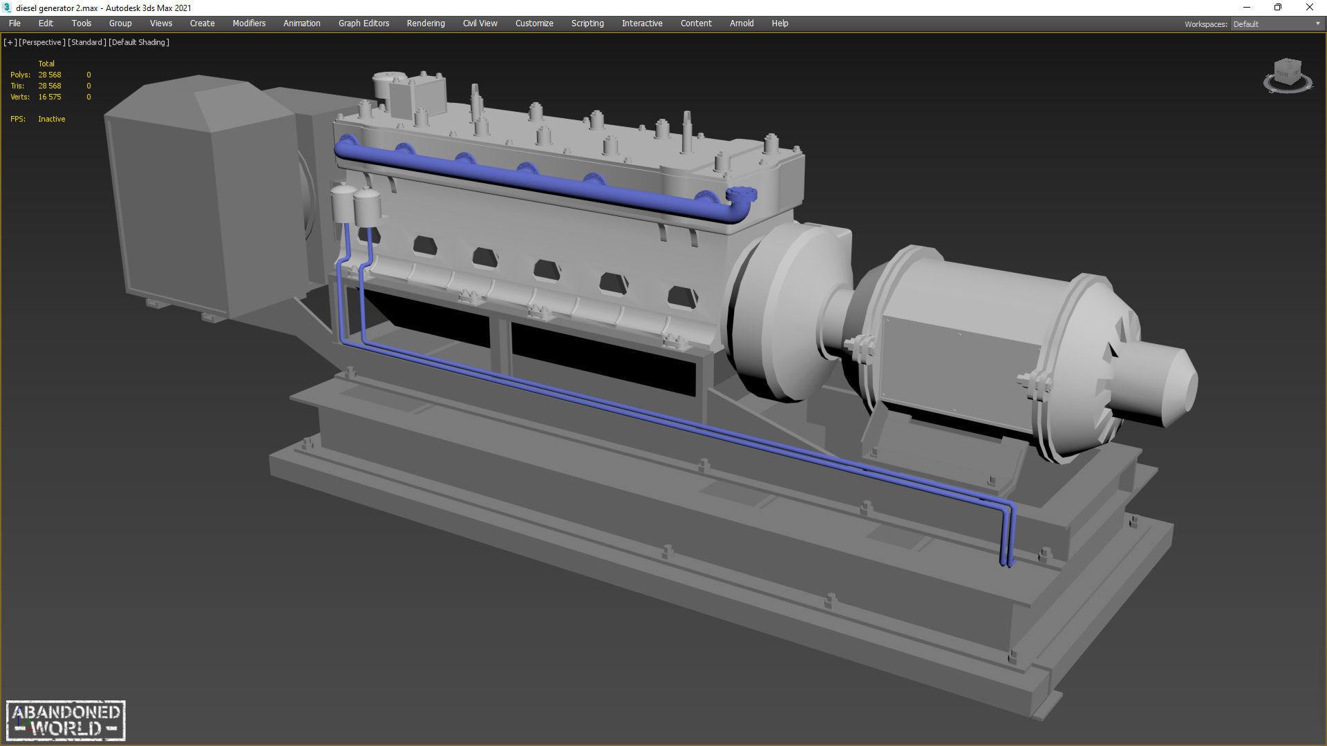Diesel Generator Old II Low-poly 3D model_12