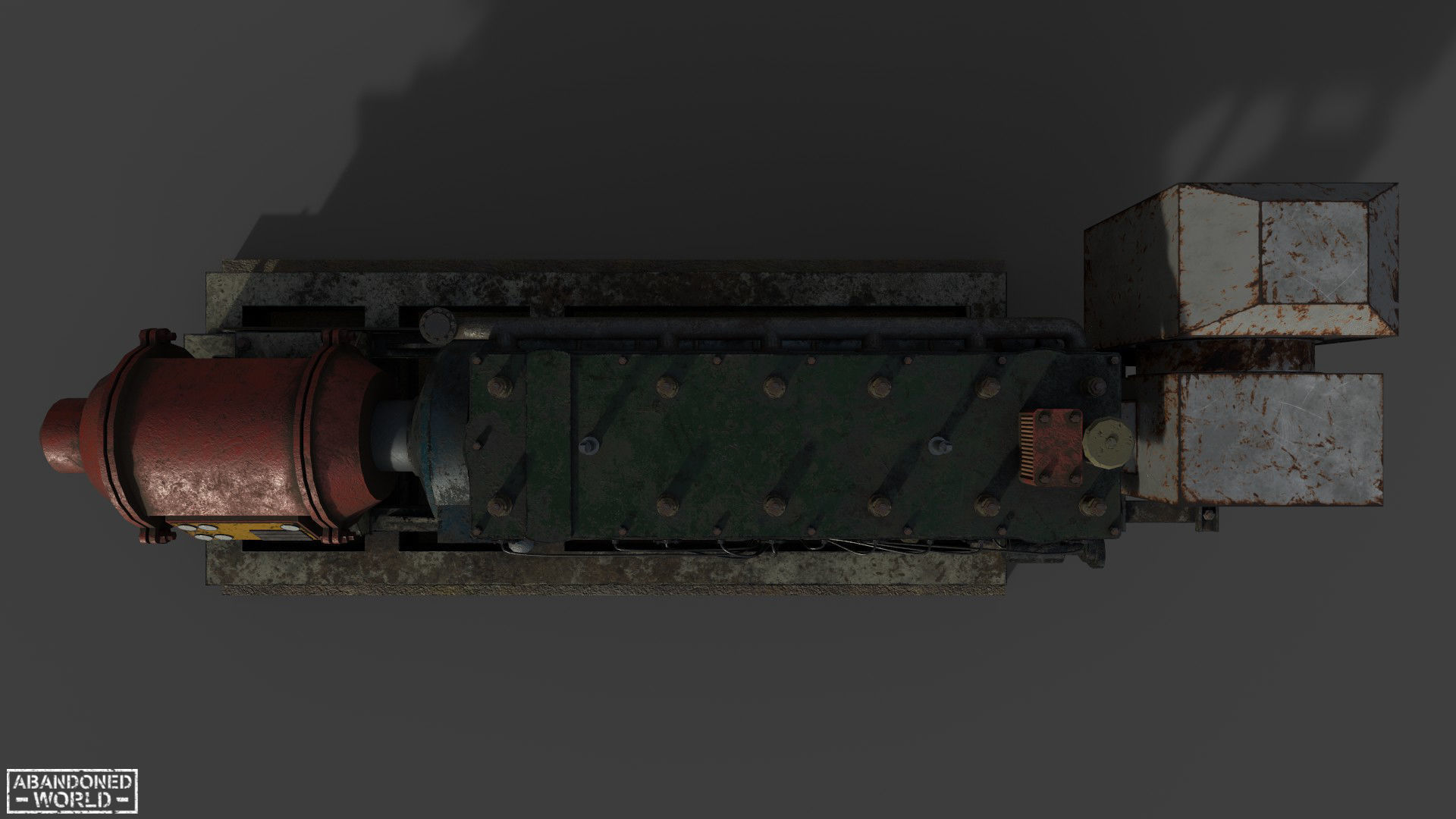 Diesel Generator Old II Low-poly 3D model_3