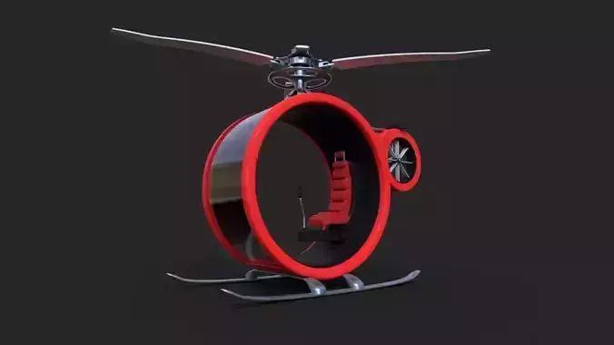 SciFi Helicopter lowpoly 3D Model